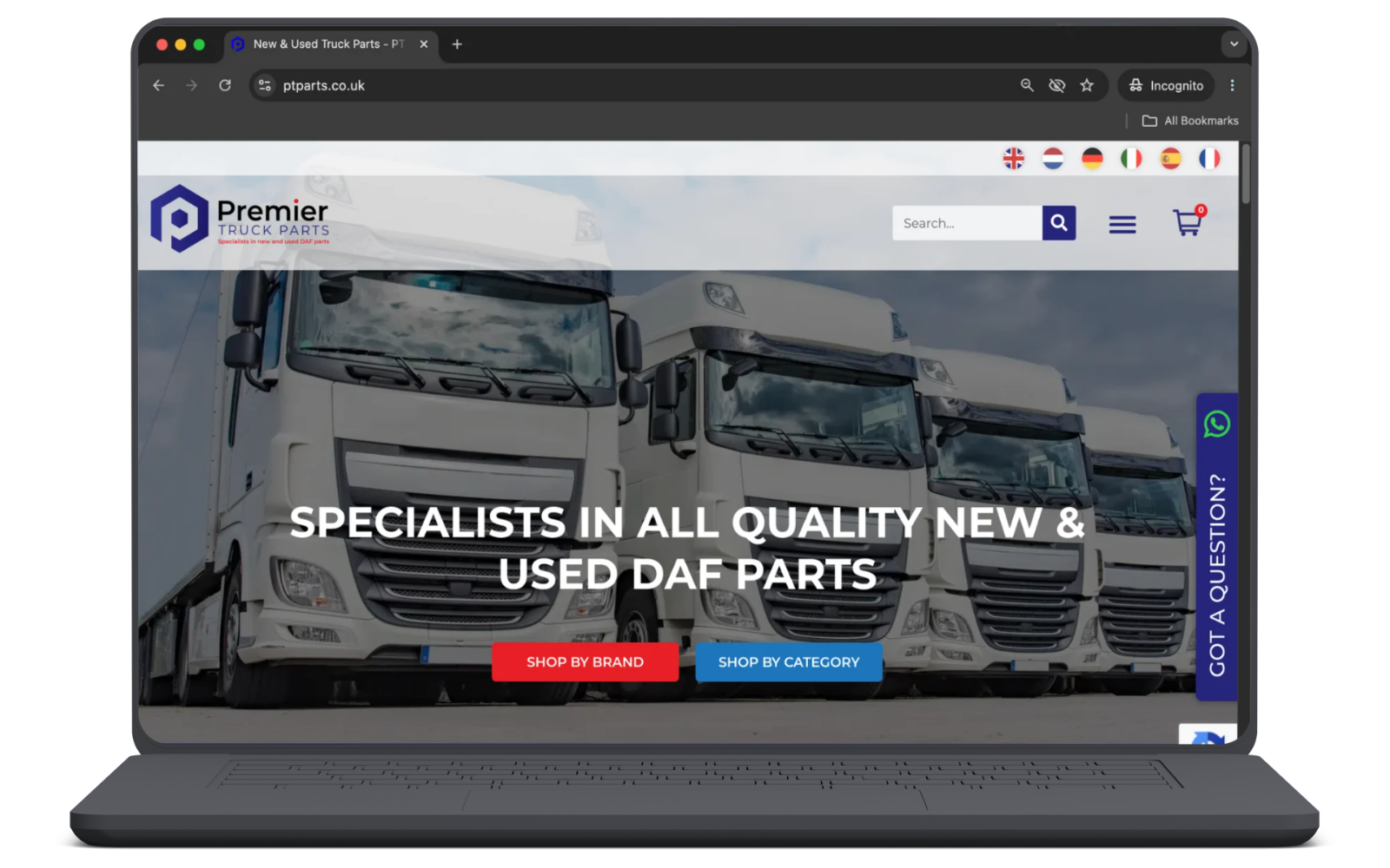 Premier Truck Parts desktop site