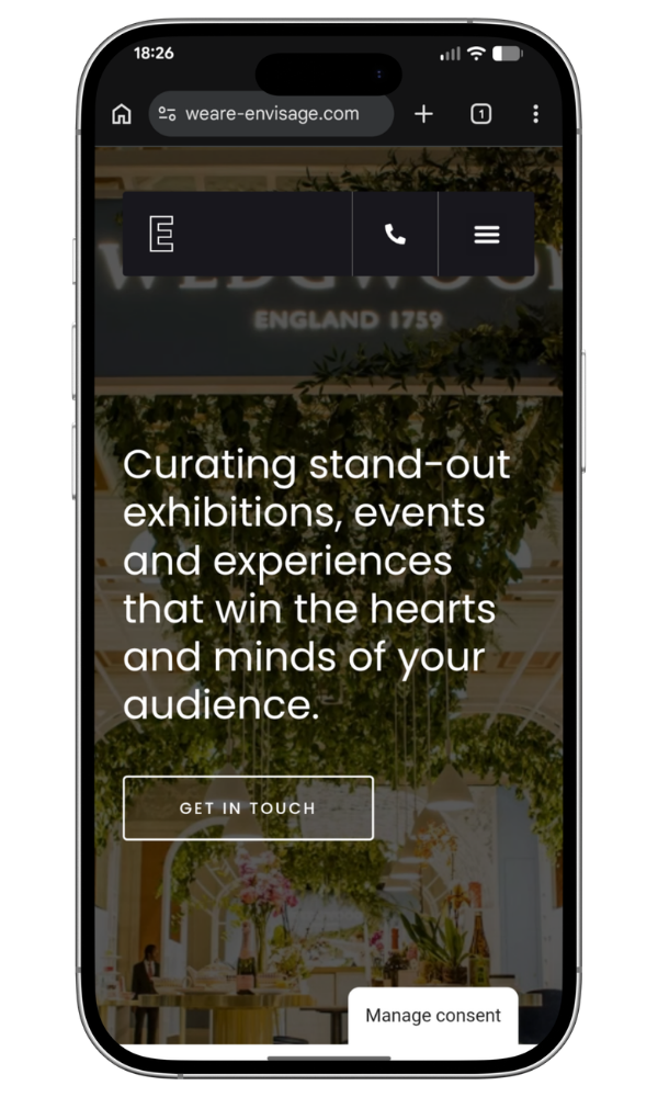 Envisage mobile site